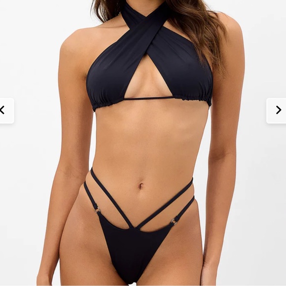 Frankie’s Bikinis - Bash Wrap Halter Bikini Top & Layla String Bikini Bottom - Picture 1 of 7